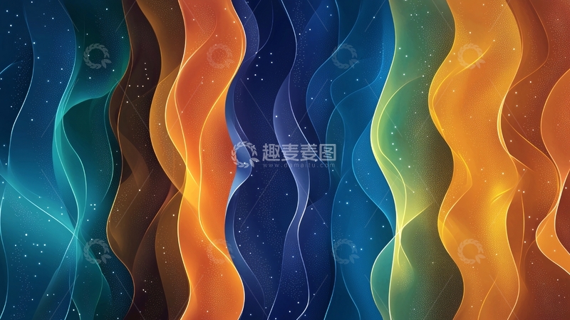 高清大图下载【趣麦麦图】色彩波浪抽象背景素材