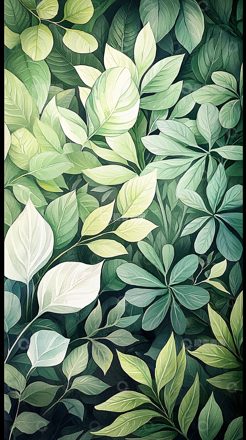 高清大图下载【趣麦麦图】绿色植物叶子背景图