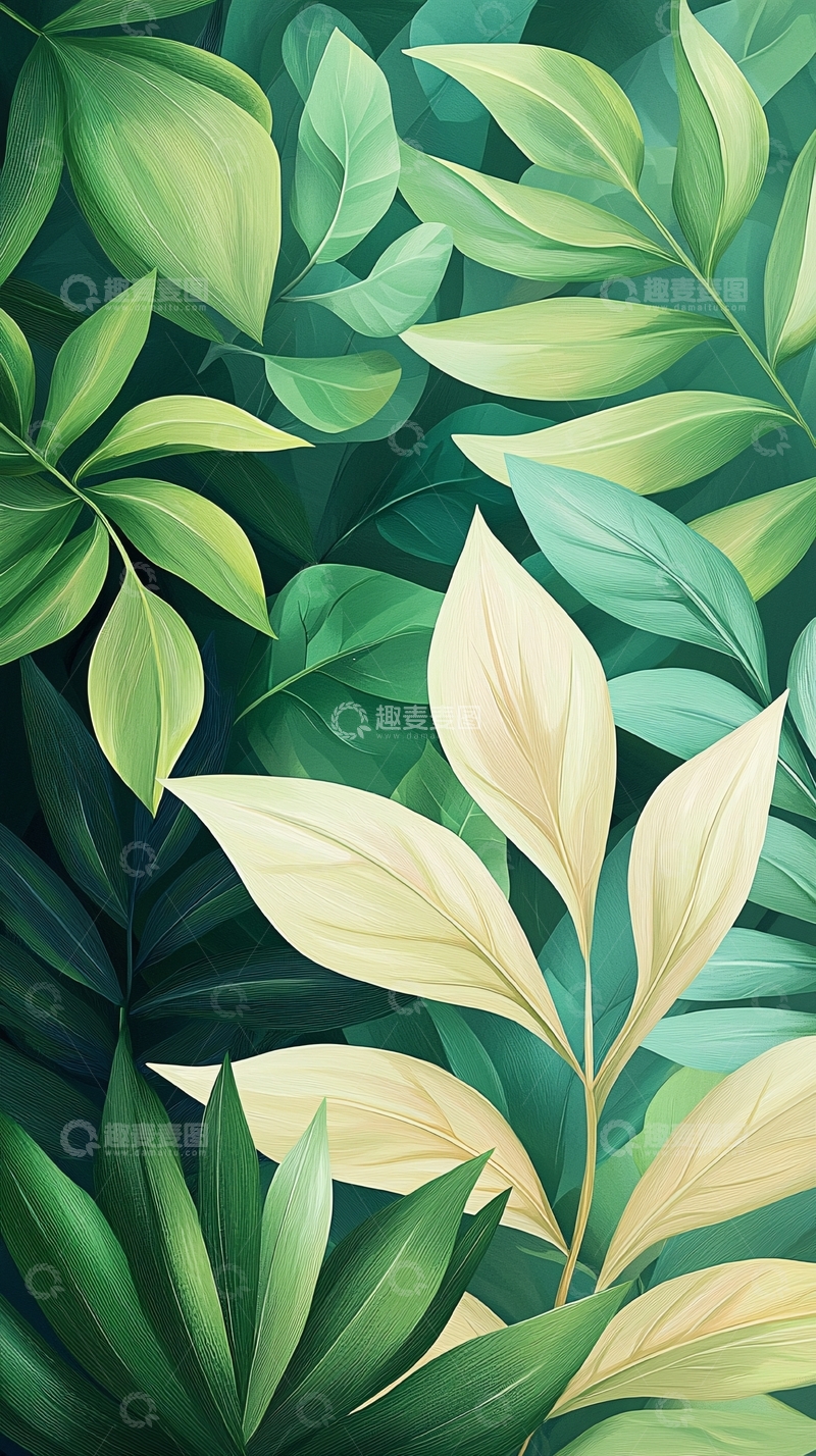 高清大图下载【趣麦麦图】热带植物叶子背景图