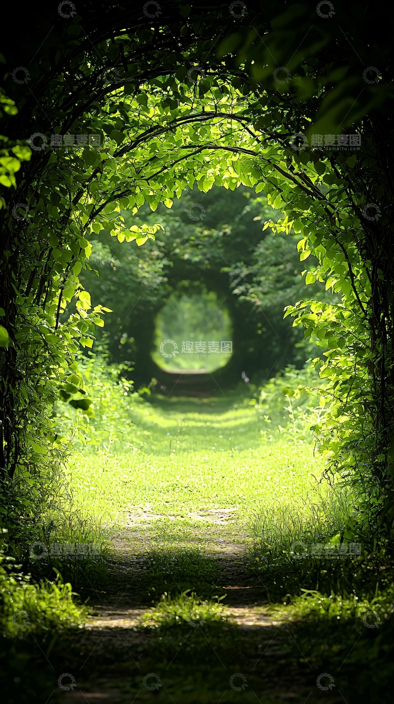 高清大图下载【趣麦麦图】绿色隧道自然风光
