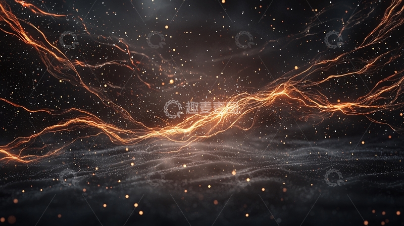 高清大图下载【趣麦麦图】电光闪烁星空背景