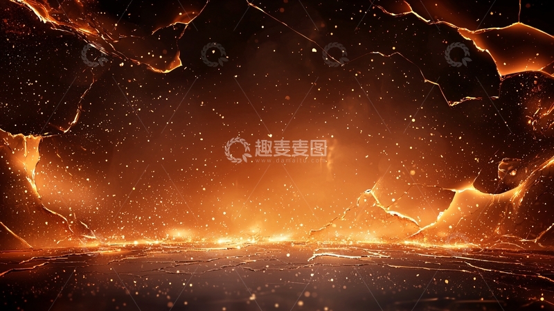 高清大图下载【趣麦麦图】熔岩裂纹背景素材