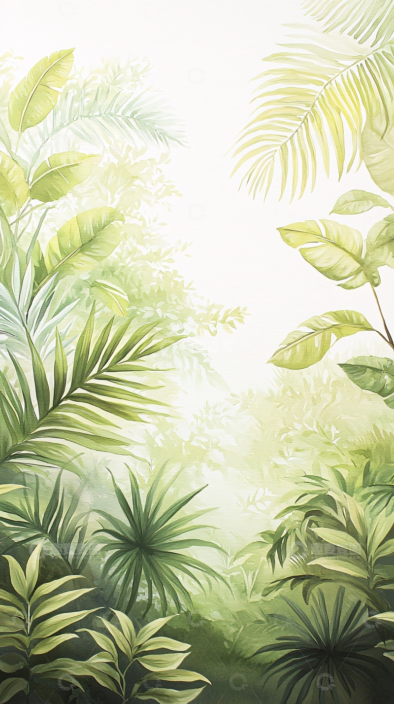 高清大图下载【趣麦麦图】热带雨林植物背景图