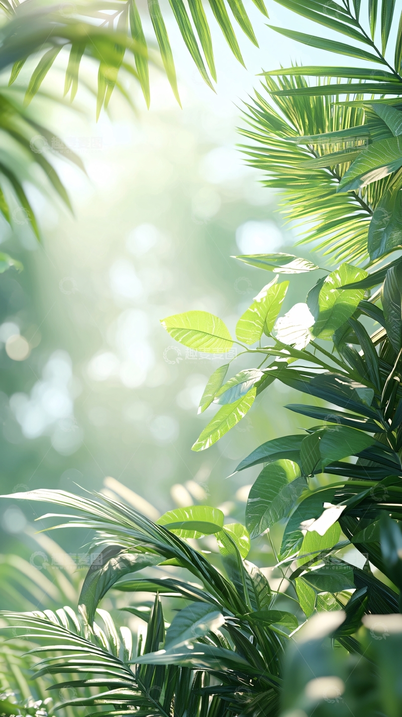 高清大图下载【趣麦麦图】阳光下的热带植物