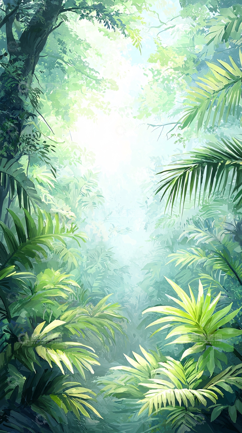 高清大图下载【趣麦麦图】热带雨林光影自然风景