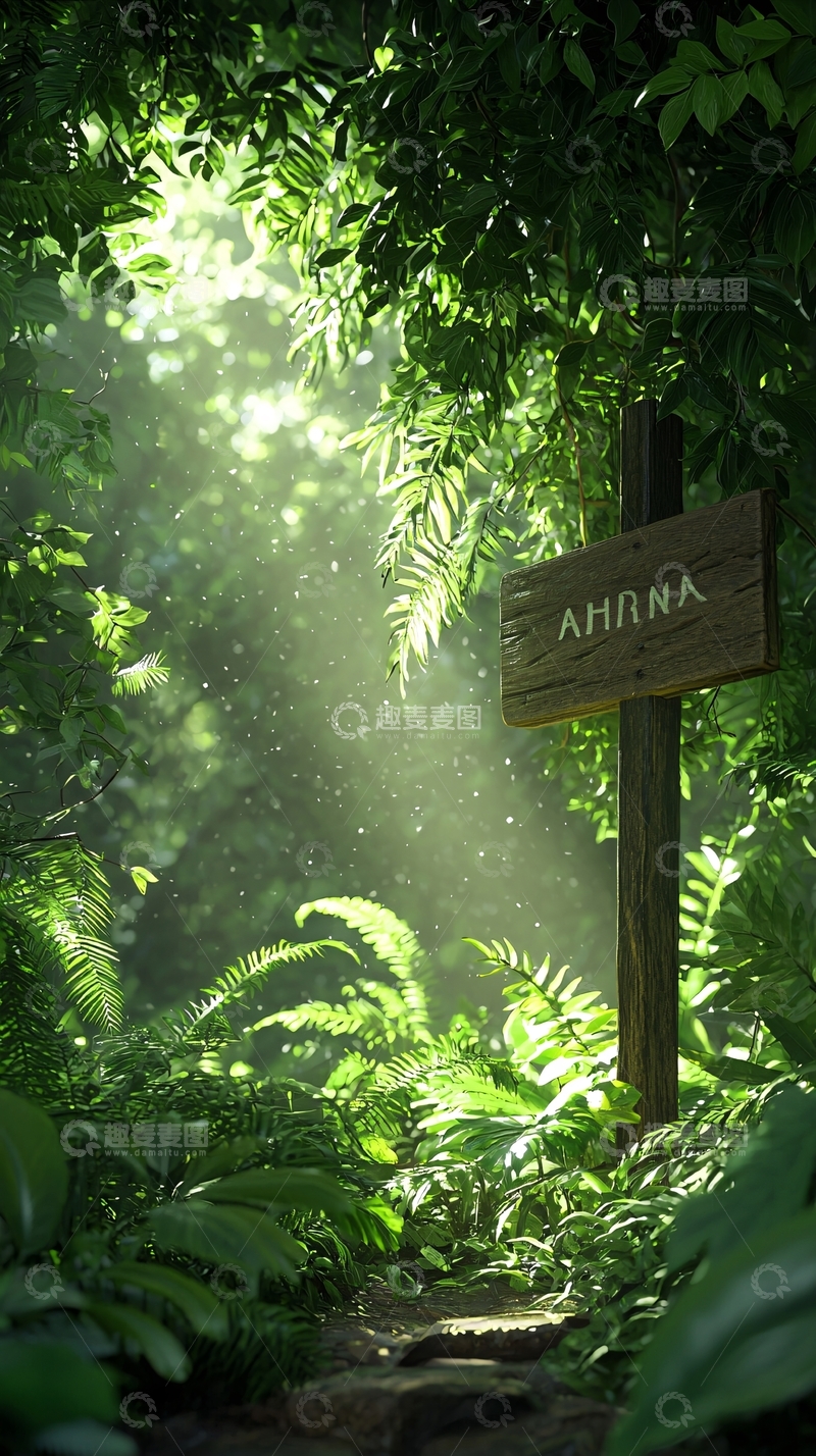 高清大图下载【趣麦麦图】阳光森林中的小径