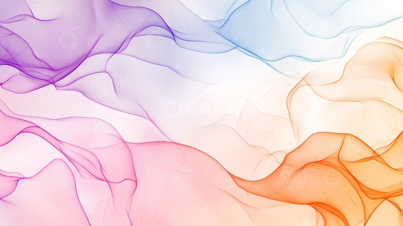 高清大图下载【趣麦麦图】抽象色彩流动线条背景