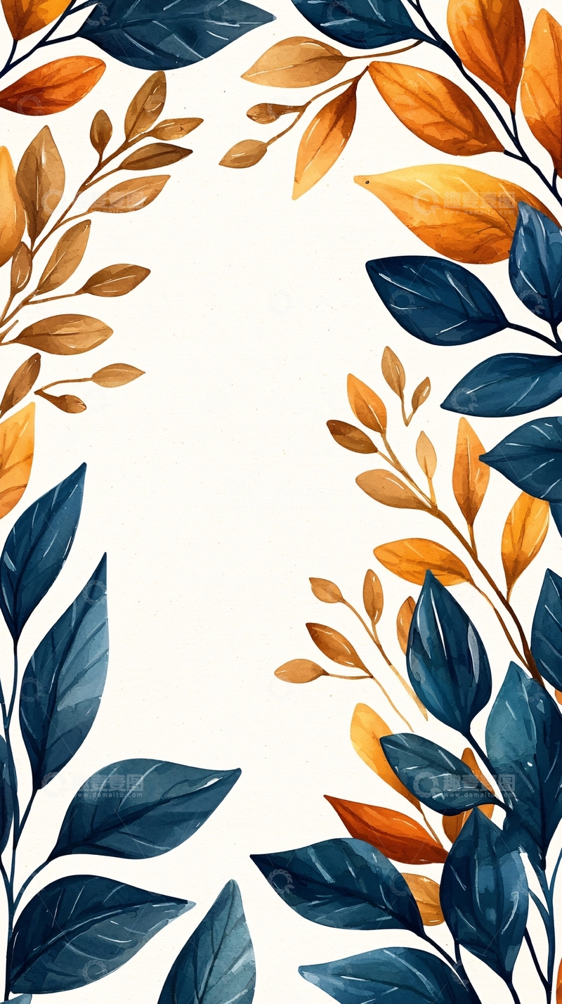 高清大图下载【趣麦麦图】秋日色彩斑斓树叶背景图