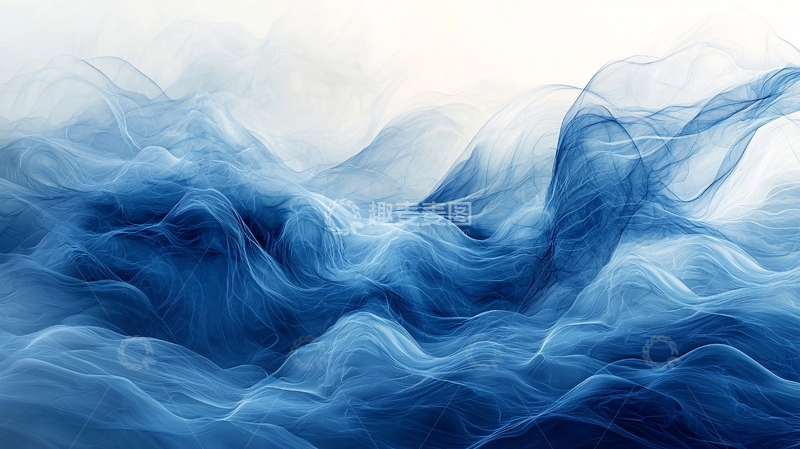 高清大图下载【趣麦麦图】蓝色抽象波浪纹理背景