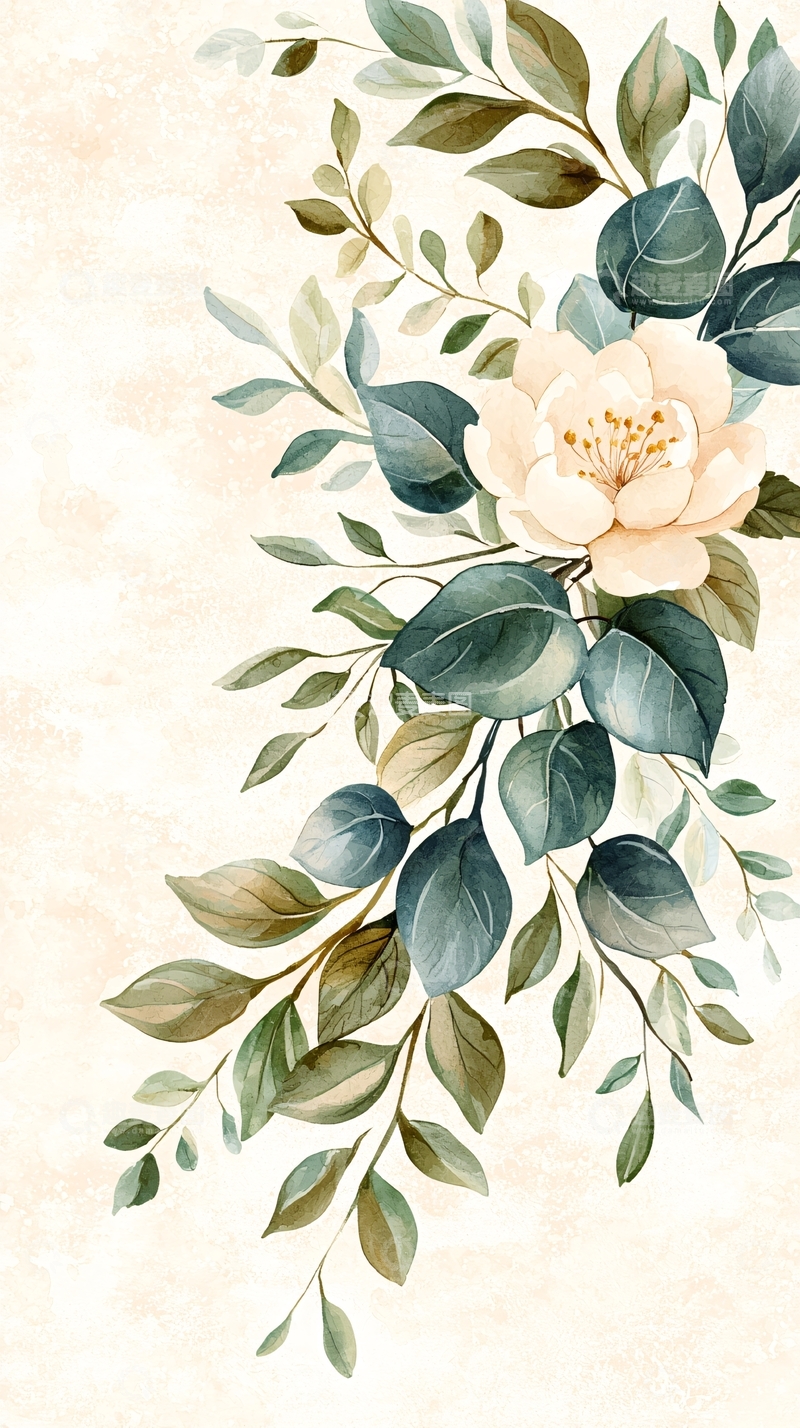 高清大图下载【趣麦麦图】水彩花卉背景图