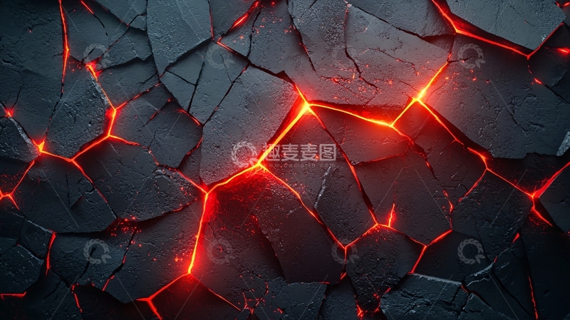 高清大图下载【趣麦麦图】熔岩裂缝纹理背景