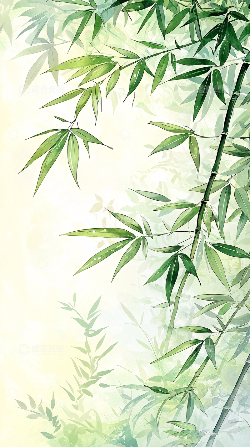 高清大图下载【趣麦麦图】竹林清风自然背景图