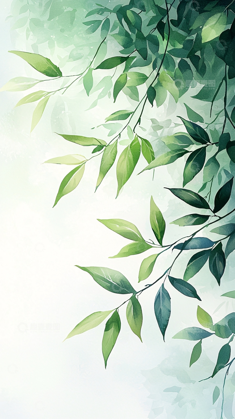 高清大图下载【趣麦麦图】清新绿叶自然背景