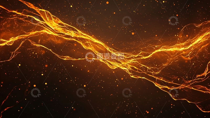 高清大图下载【趣麦麦图】金色光束与粒子背景