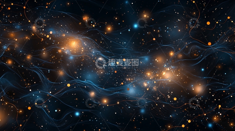 高清大图下载【趣麦麦图】宇宙星河动态线条背景