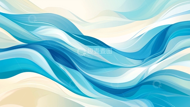 高清大图下载【趣麦麦图】蓝色抽象波浪背景素材