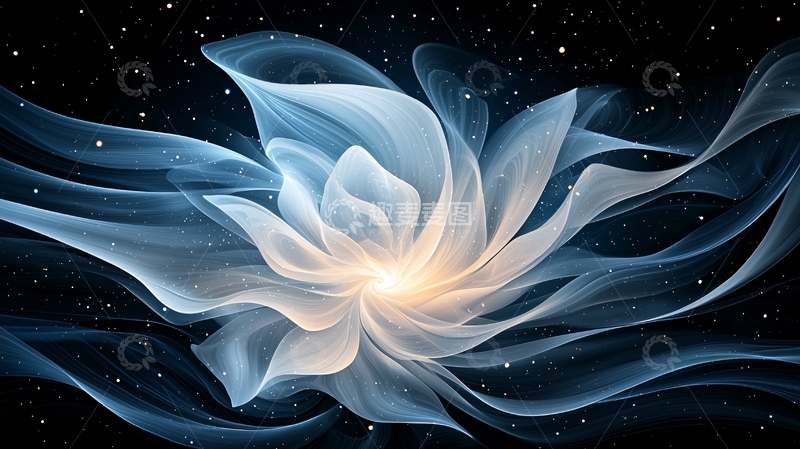 高清大图下载【趣麦麦图】梦幻星空中的莲花