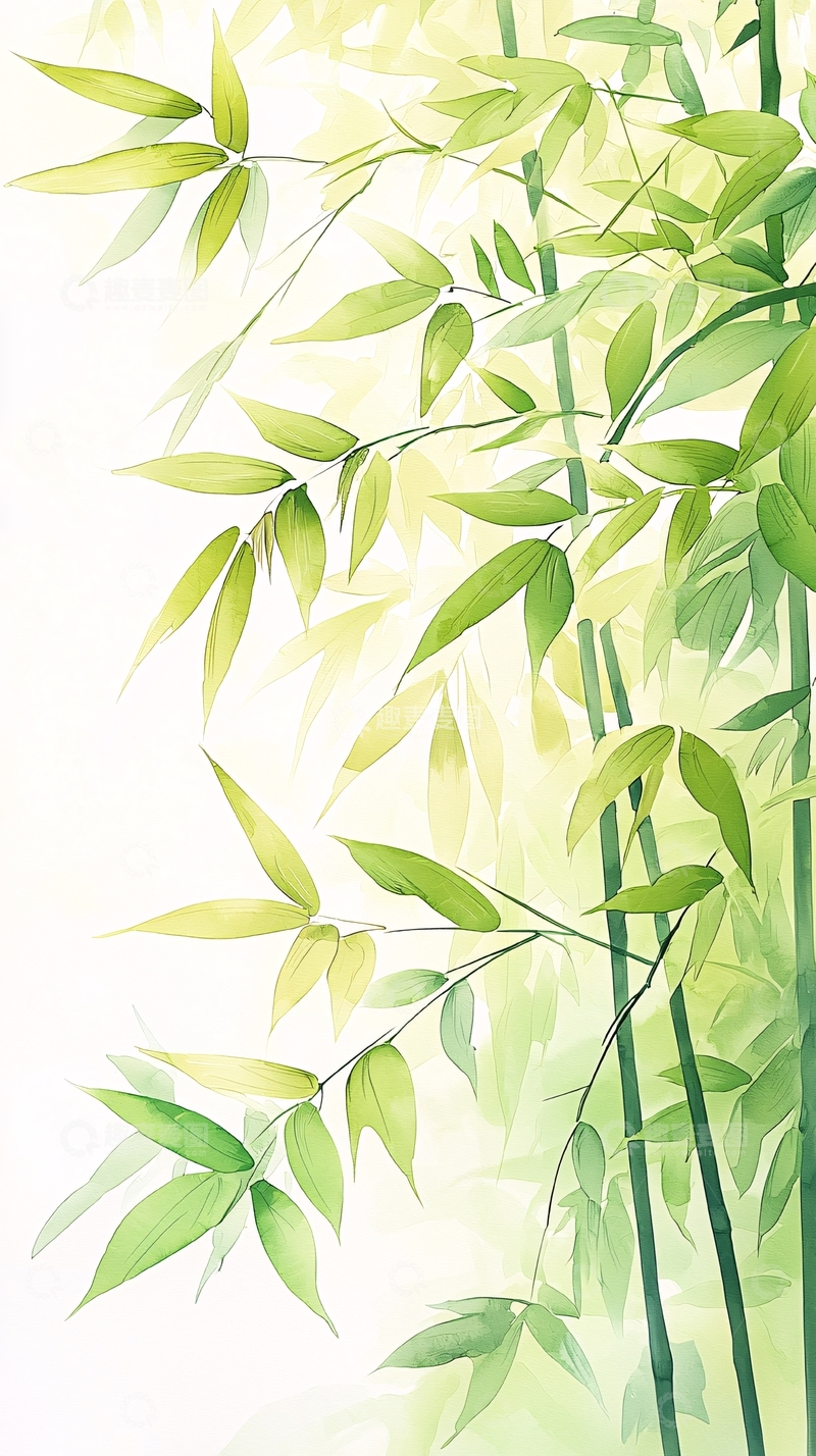 高清大图下载【趣麦麦图】清新竹叶自然背景图