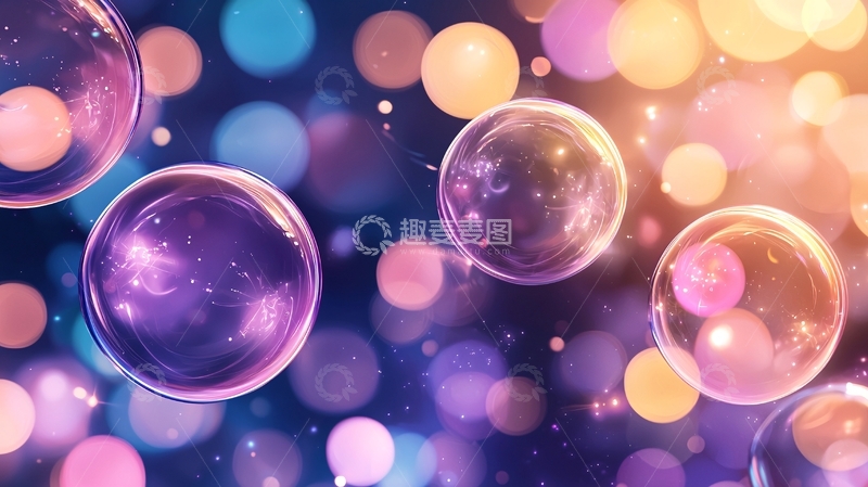 高清大图下载【趣麦麦图】梦幻泡泡背景素材