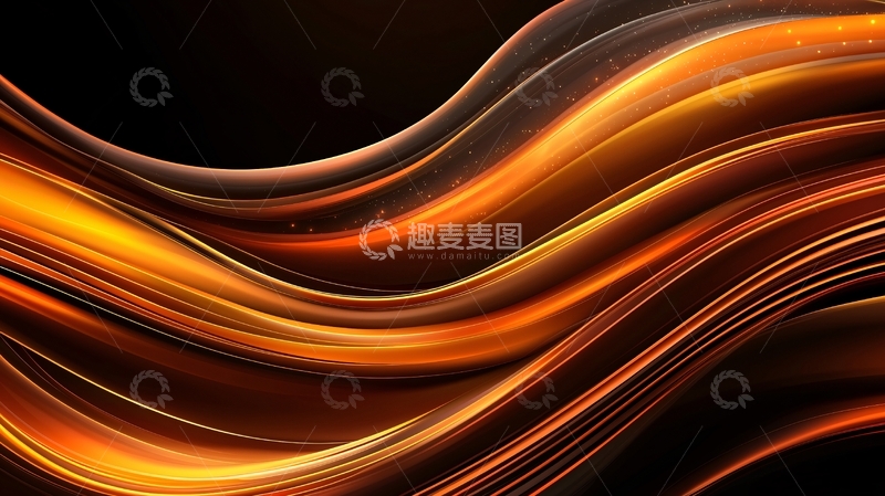 高清大图下载【趣麦麦图】金色波浪抽象背景素材