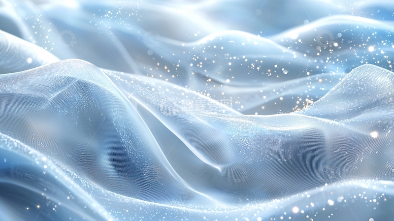 高清大图下载【趣麦麦图】飘逸丝滑蓝色布料纹理背景