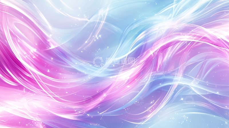 高清大图下载【趣麦麦图】梦幻渐变色彩流动线条背景
