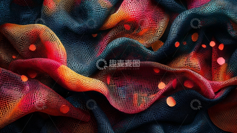 高清大图下载【趣麦麦图】彩色网状纹理背景素材