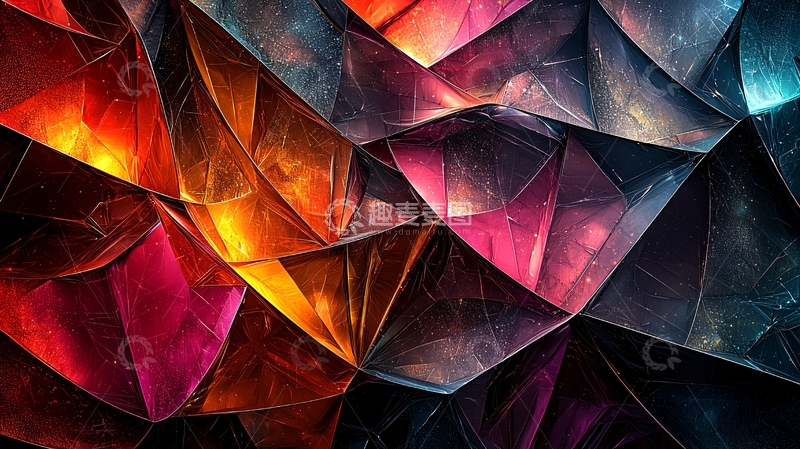 高清大图下载【趣麦麦图】抽象几何光影背景