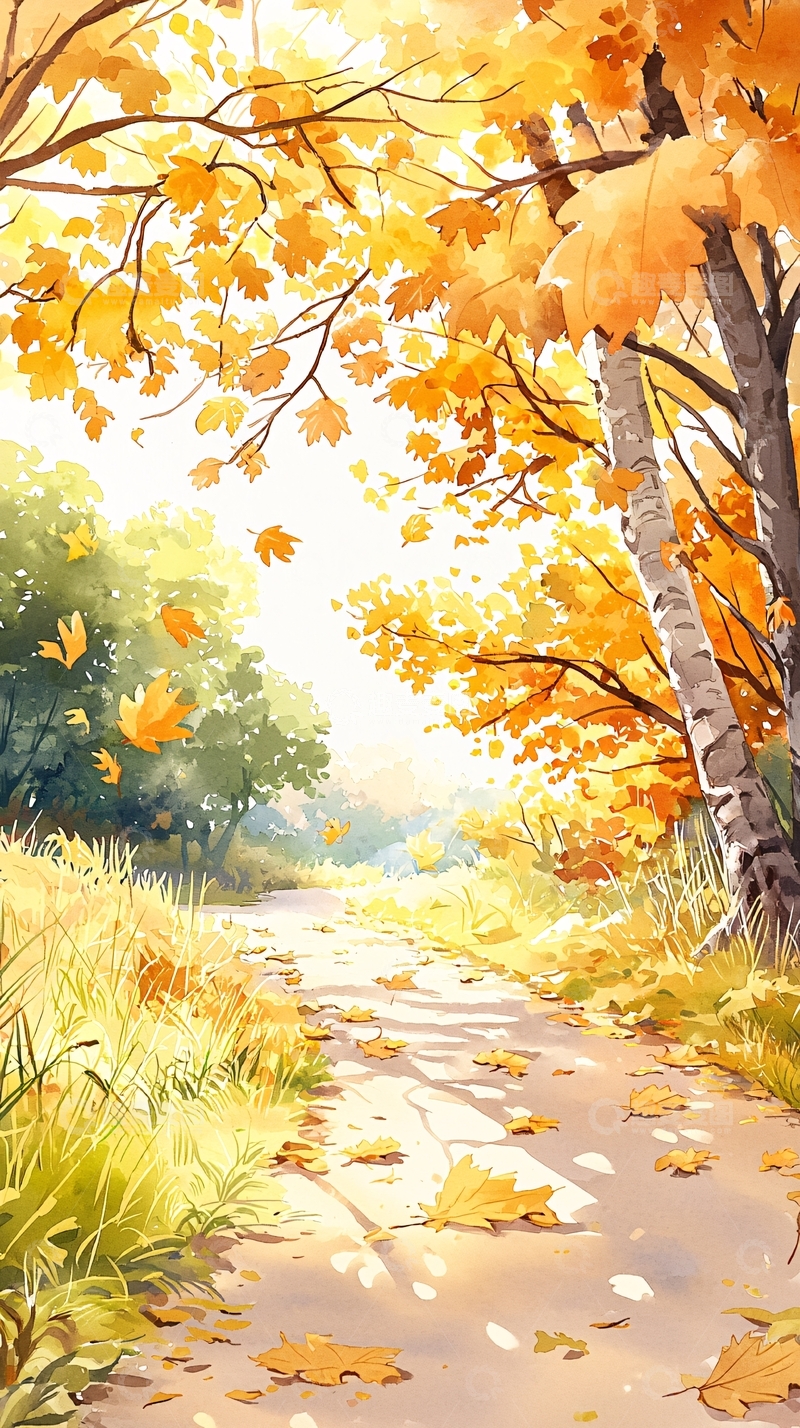 高清大图下载【趣麦麦图】秋日森林小径36