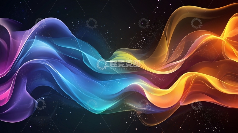 高清大图下载【趣麦麦图】色彩流动的抽象波浪背景