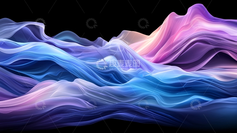 高清大图下载【趣麦麦图】梦幻色彩波浪抽象背景
