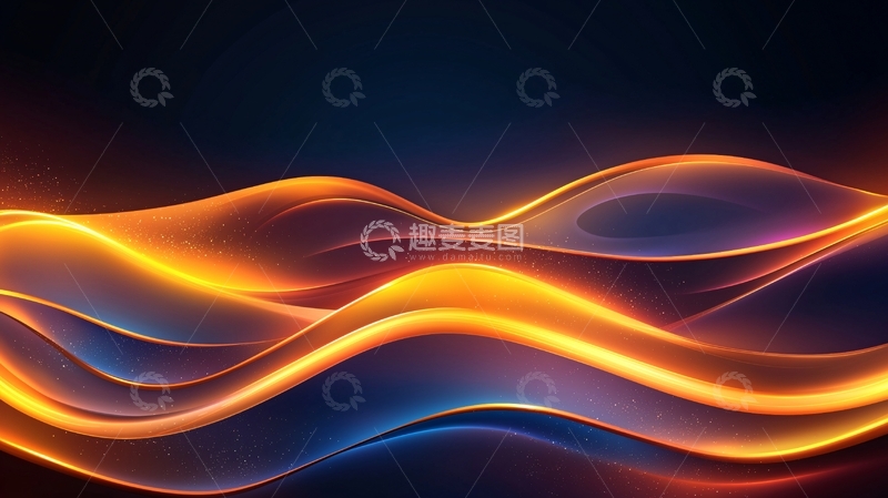 高清大图下载【趣麦麦图】动感橙色波浪抽象背景