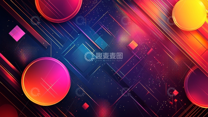 高清大图下载【趣麦麦图】未来科技感抽象几何图形背景