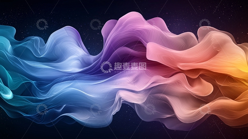 高清大图下载【趣麦麦图】抽象流动线条背景图