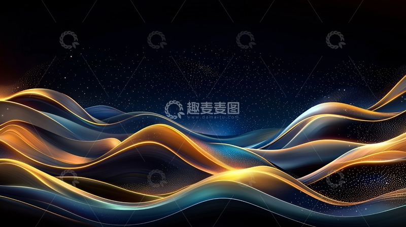 高清大图下载【趣麦麦图】夜空下的波浪形光带