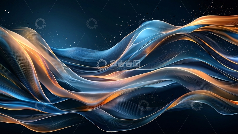 高清大图下载【趣麦麦图】抽象波浪线条艺术背景