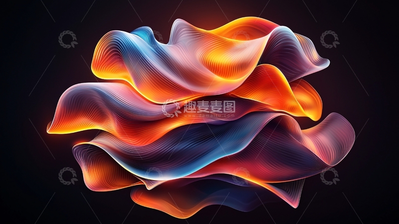 高清大图下载【趣麦麦图】抽象波浪形光影艺术设计