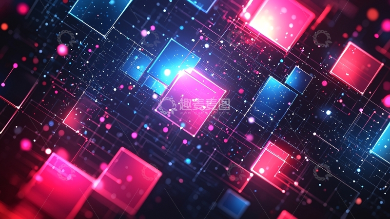 高清大图下载【趣麦麦图】未来科技感网格背景