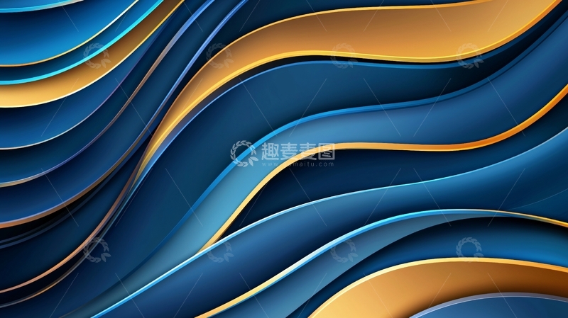 高清大图下载【趣麦麦图】蓝色波浪抽象背景素材