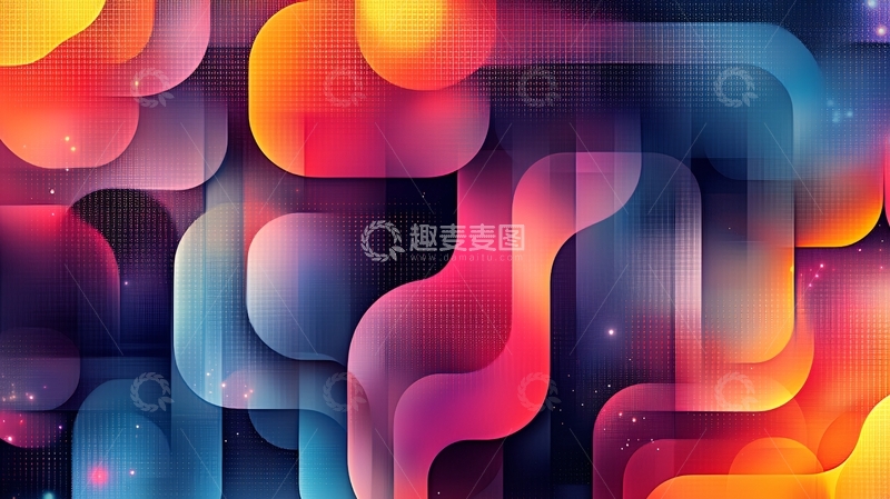 高清大图下载【趣麦麦图】抽象几何渐变背景素材