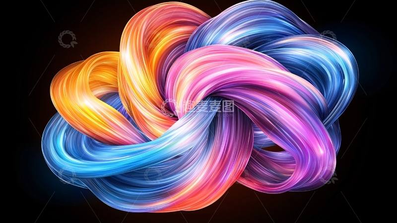 高清大图下载【趣麦麦图】色彩斑斓的扭曲线条艺术