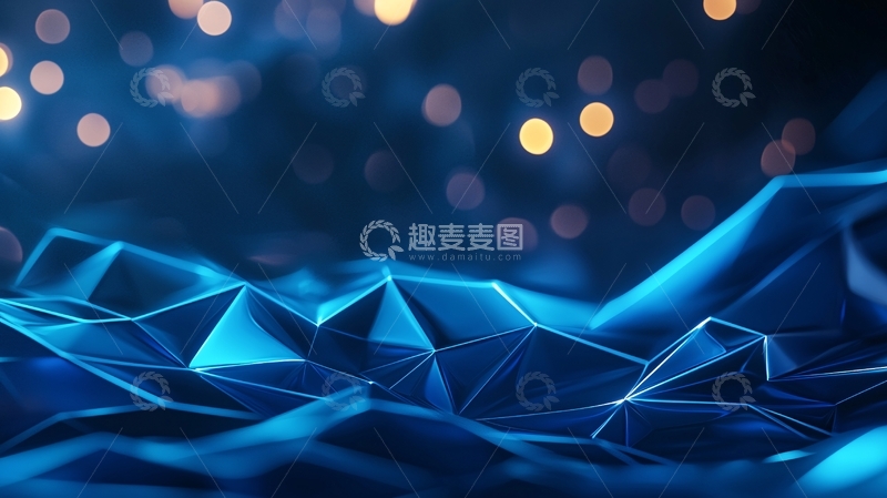 高清大图下载【趣麦麦图】蓝色几何线条背景