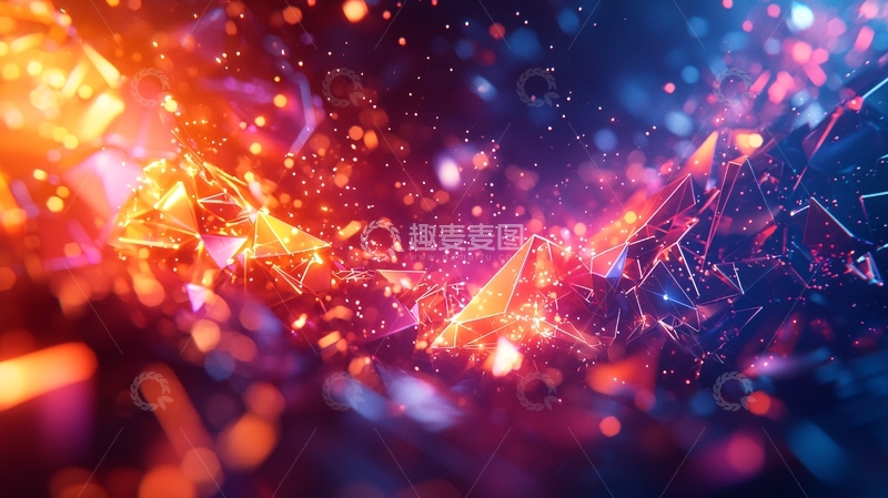 高清大图下载【趣麦麦图】未来科技抽象几何光影背景