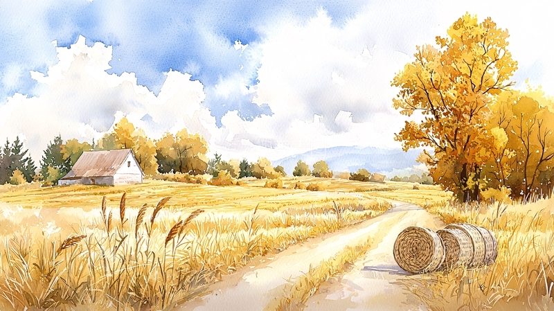 高清大图下载【趣麦麦图】秋日田园风光112