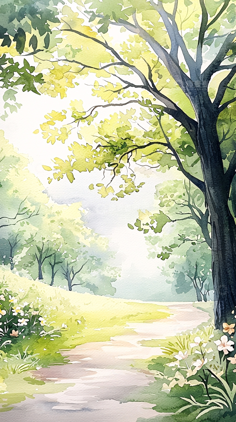 高清大图下载【趣麦麦图】春日林间小径