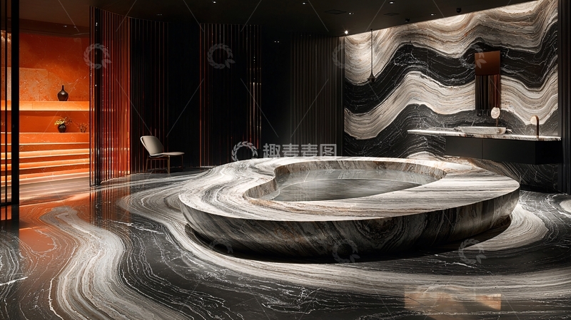 高清大图下载【趣麦麦图】现代大理石浴室设计