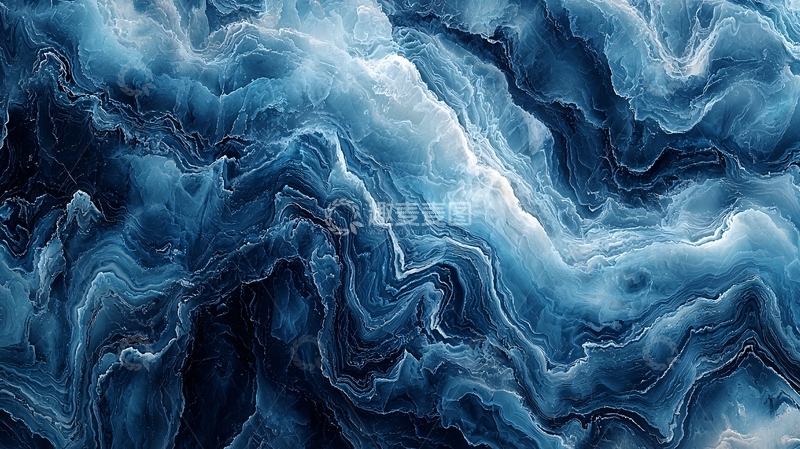 高清大图下载【趣麦麦图】蓝色抽象流动纹理背景