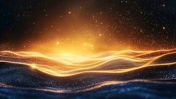 金色波浪星空背景