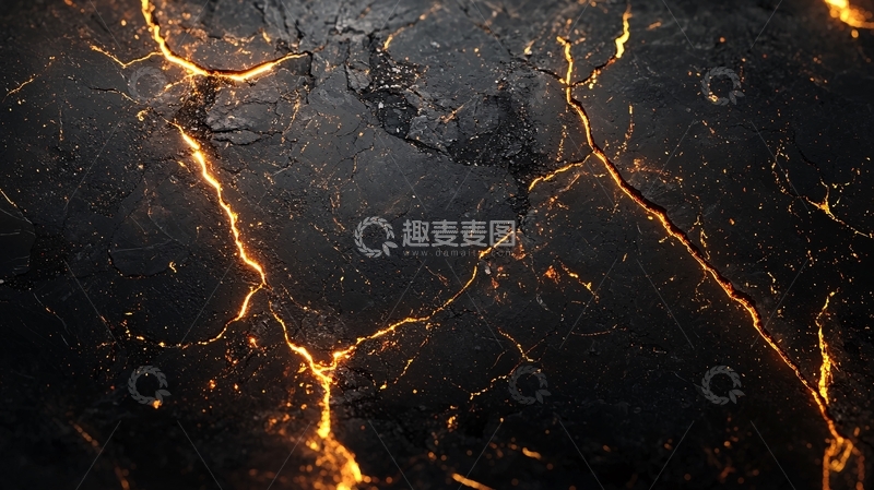 高清大图下载【趣麦麦图】熔岩裂缝纹理背景