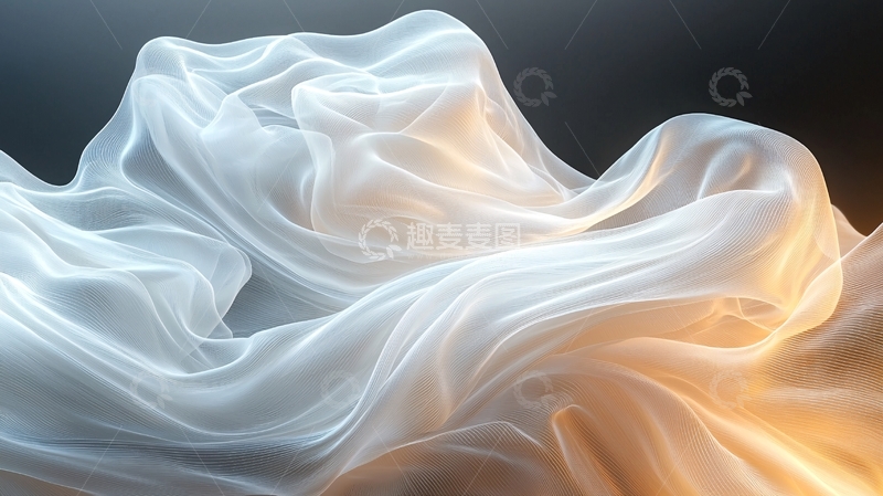 高清大图下载【趣麦麦图】飘逸丝滑布料纹理背景